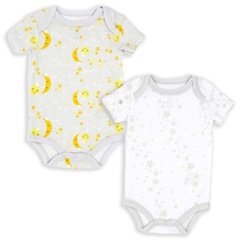 2 Pack Galaxy Theme Bodysuit: Grey 