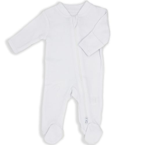 Solid Mitted Cuff Sleeper: White 