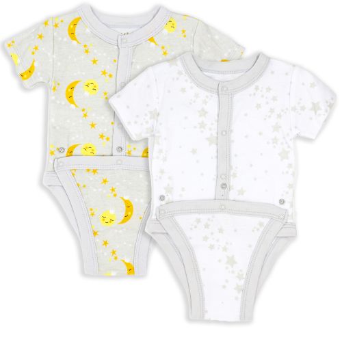 2 Pack Galaxy Theme Diaper Vest : Grey 